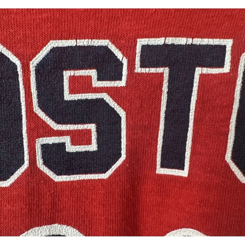 Vintage 80s Boston Red Sox T Shirt Fits Size Large Single Stitch USA Made 50/50